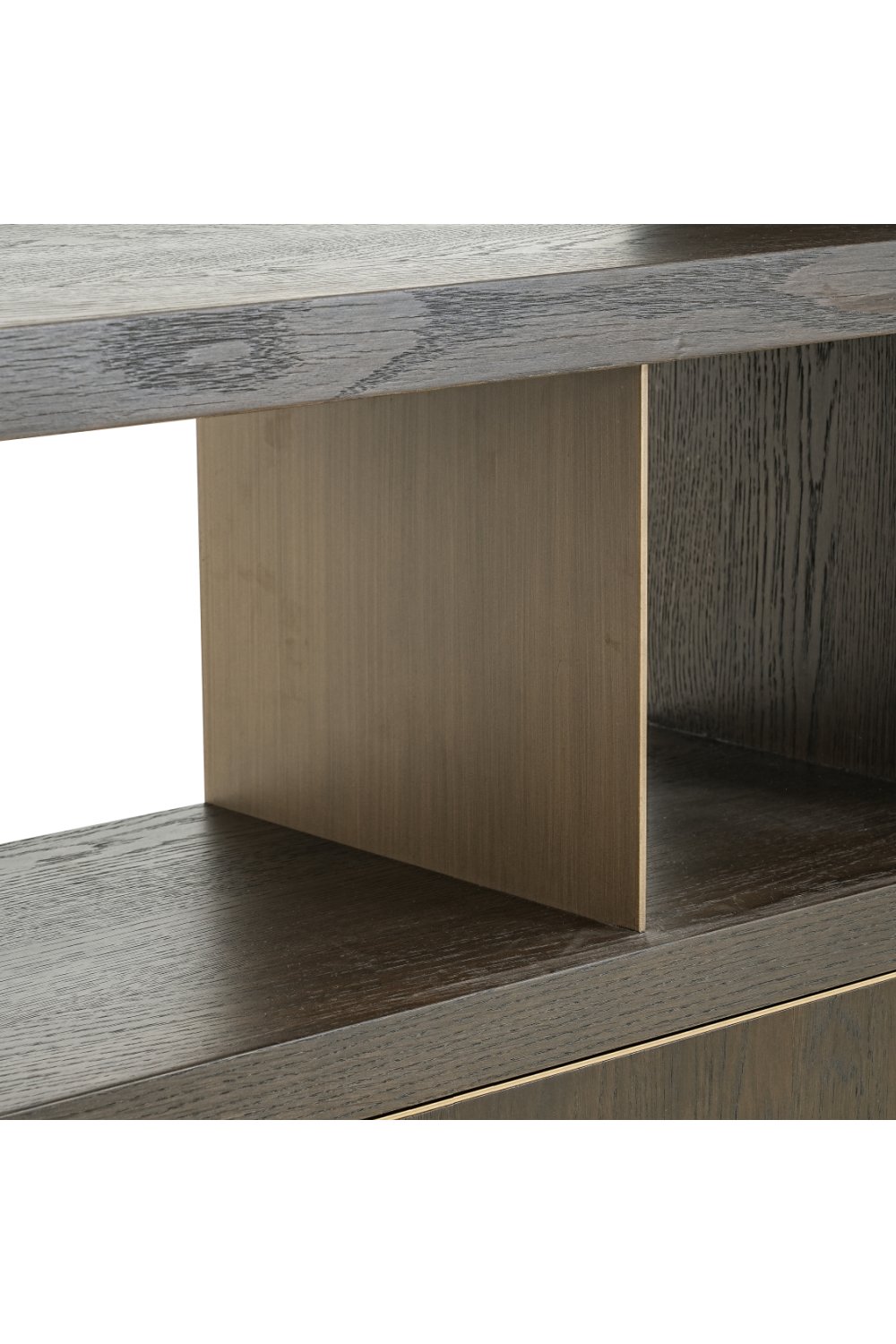 Brown Oak Staggered Display Cabinet | OROA Rivertree | Oroa.com