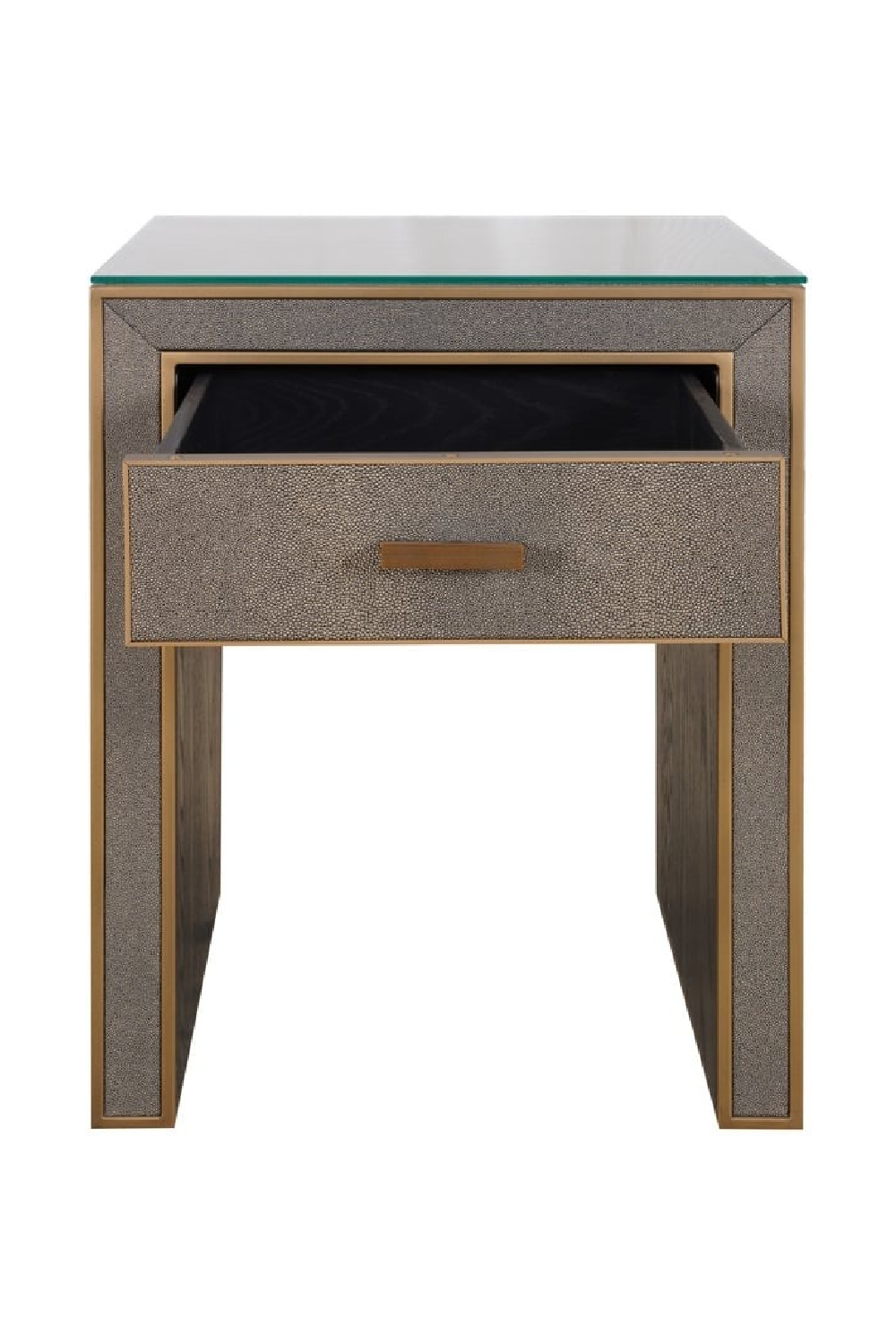 Brown Leather 1-Drawer Nightstand | Richmond Interiors Bloomville | Oroa.com