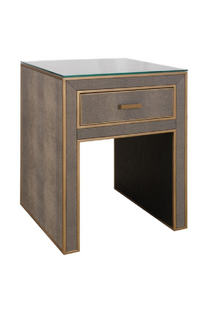Brown Leather 1-Drawer Nightstand | Richmond Interiors Bloomville | Oroa.com