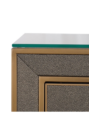Brown Leather 1-Drawer Nightstand | Richmond Interiors Bloomville | Oroa.com