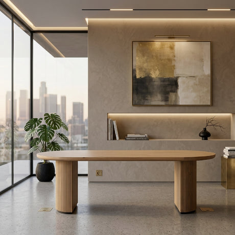   Natural Oak Oval Dining Table | Oroa.com