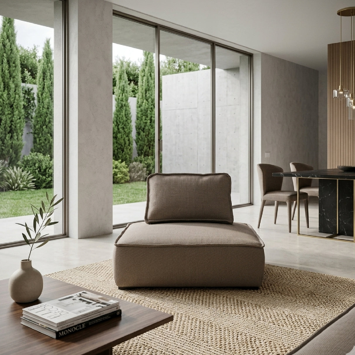   Taupe Outdoor Lounge Chair | Oroa.com
