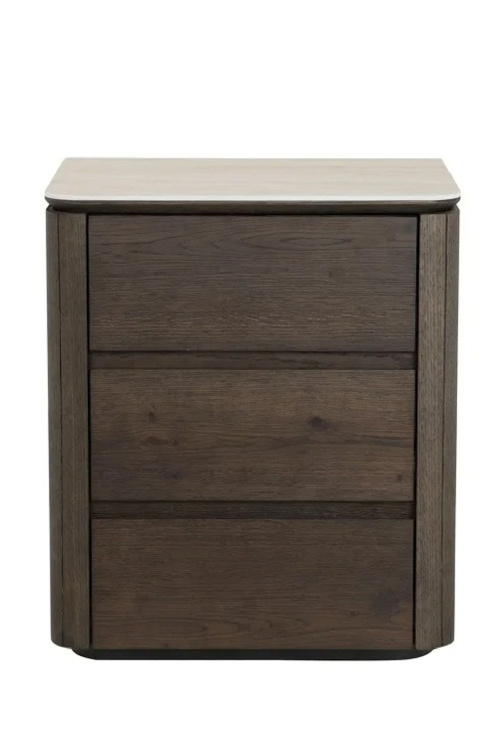 Brown Oak 3-Drawer Nightstand | Richmond Interiors Ritz | Oroa.com