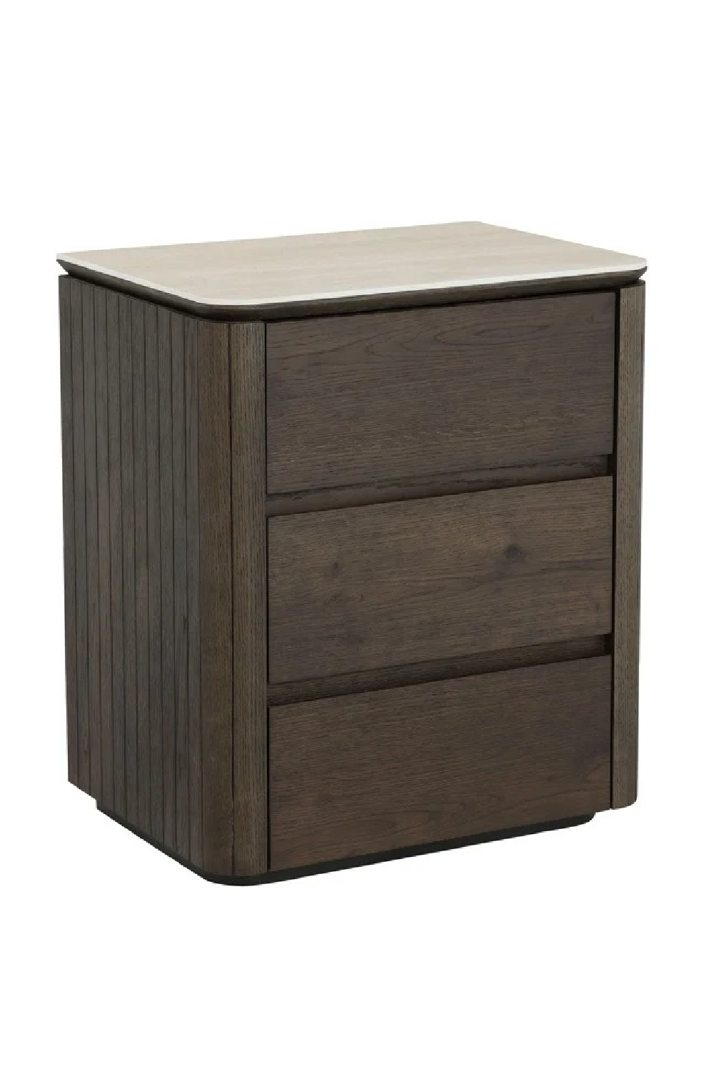 Brown Oak 3-Drawer Nightstand | Richmond Interiors Ritz | Oroa.com