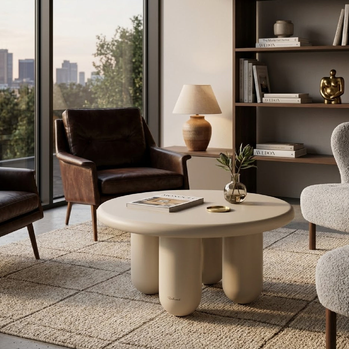   Beige Round Coffee Table | Oroa.com