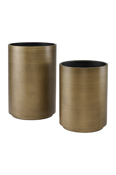 Gold Cylindrical Planter | Richmond Interiors Dira | Oroa.com