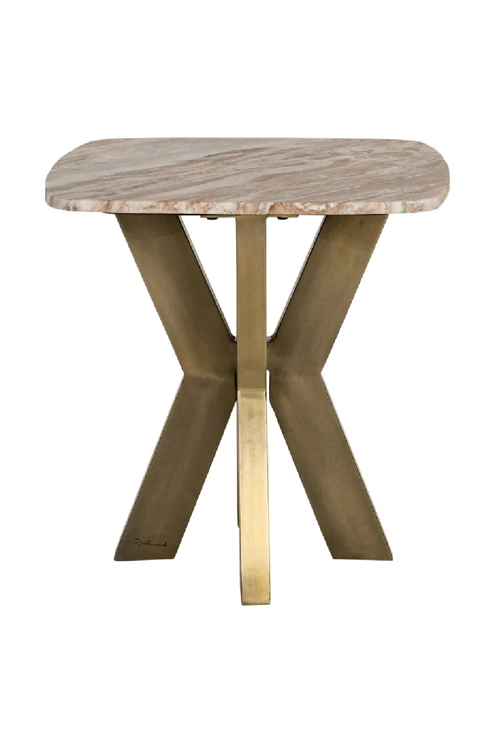 Brass Base Marble End Table | Richmond Interiors Bottega | Oroa.com