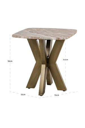 Brass Base Marble End Table | Richmond Interiors Bottega | Oroa.com