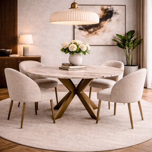   Round Marble Brass Dining Table | Oroa.com
