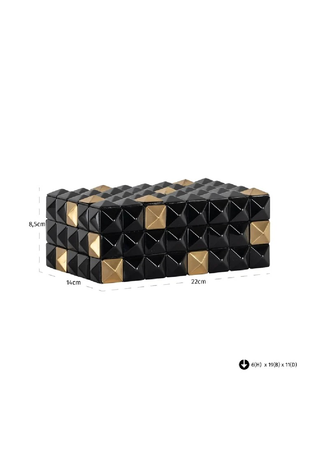 Faceted Black Storage Box | Richmond Interiors Velicia | Oroa.com