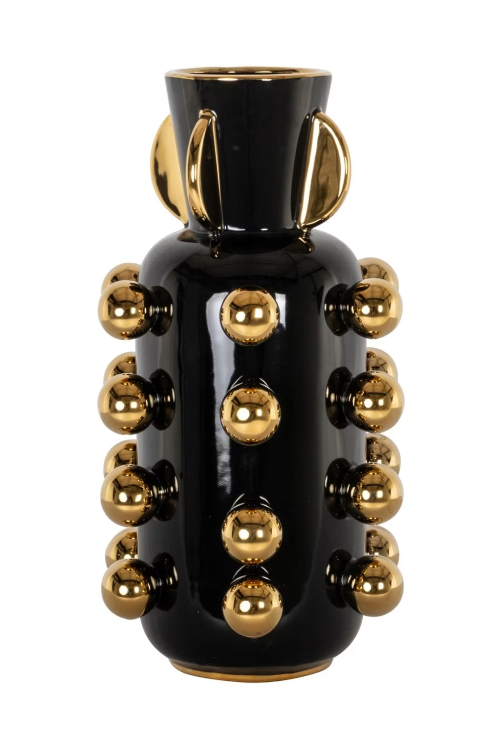 Black Stoneware Studded Vase | Richmond Interiors Zalia | Oroa.com