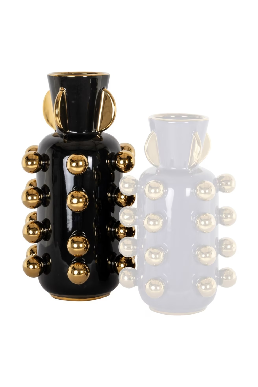 Black Stoneware Studded Vase | Richmond Interiors Zalia | Oroa.com