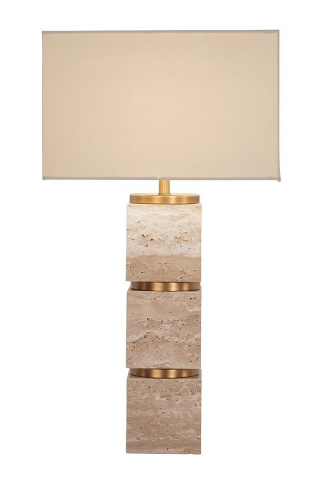 Beige Travertine Base Table Lamp | Richmond Interiors Jaella | Oroa.com