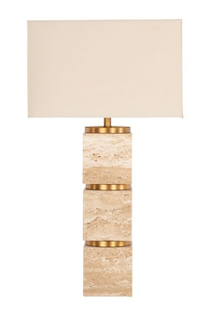 Beige Travertine Base Table Lamp | Richmond Interiors Jaella | Oroa.com