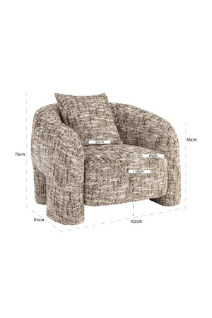 Brown Curved Back Lounge Chair | Richmond Interiors Tuscany | Oroa.com