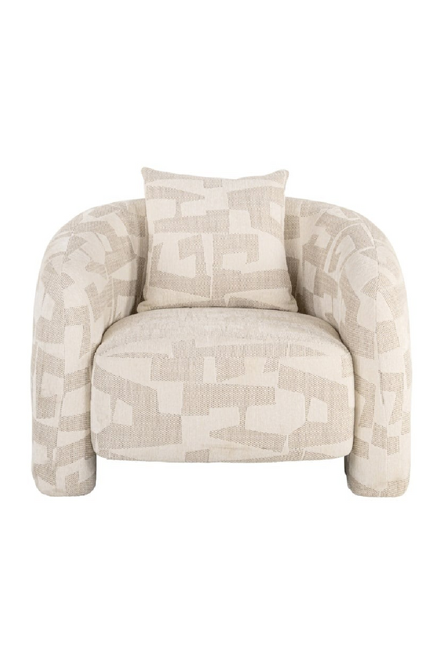 Beige Abstract Print Lounge Chair | Richmond Interiors Tuscany | Oroa.com