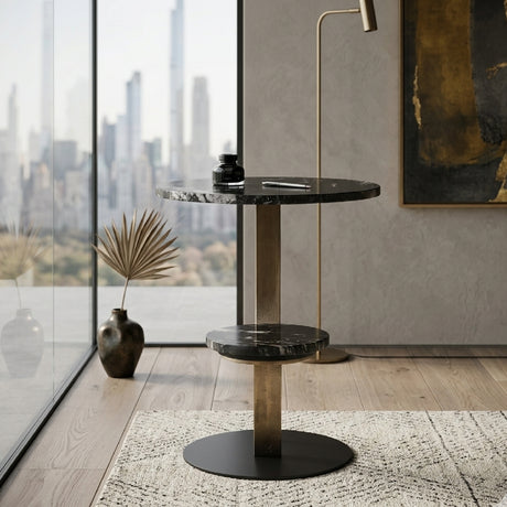   Black Marble Tops End Table | Oroa.com
