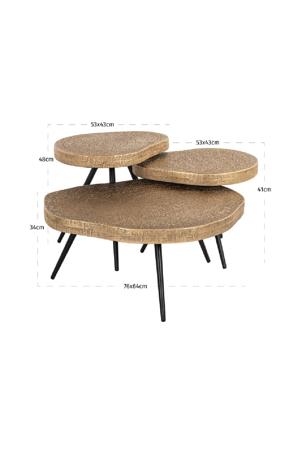 Bronze Organic Coffee Table Set (3) | Richmond Interiors Symba | Oroa.com