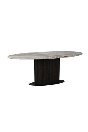 Brown Marble Oval Dining Table | Richmond Interiors Rasford | Oroa.com