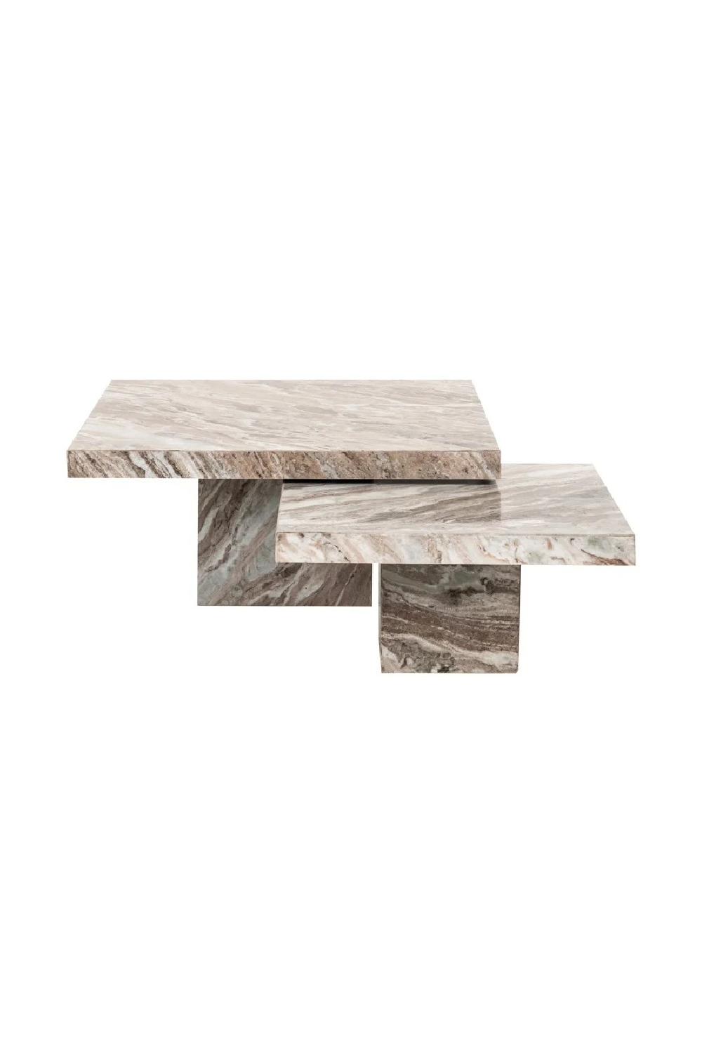 Square Marble Coffee Table Set (2) | Richmond Interiors Rashford | Oroa.com
