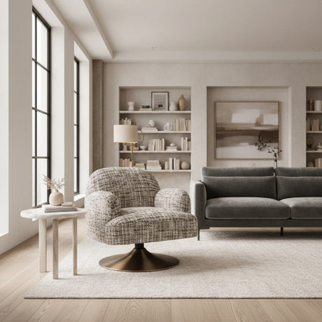   Brown Swivel Lounge Armchair | Oroa.com