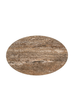 Oval Brown Travertine End Table | Richmond Interiors Arosa | Oroa.com