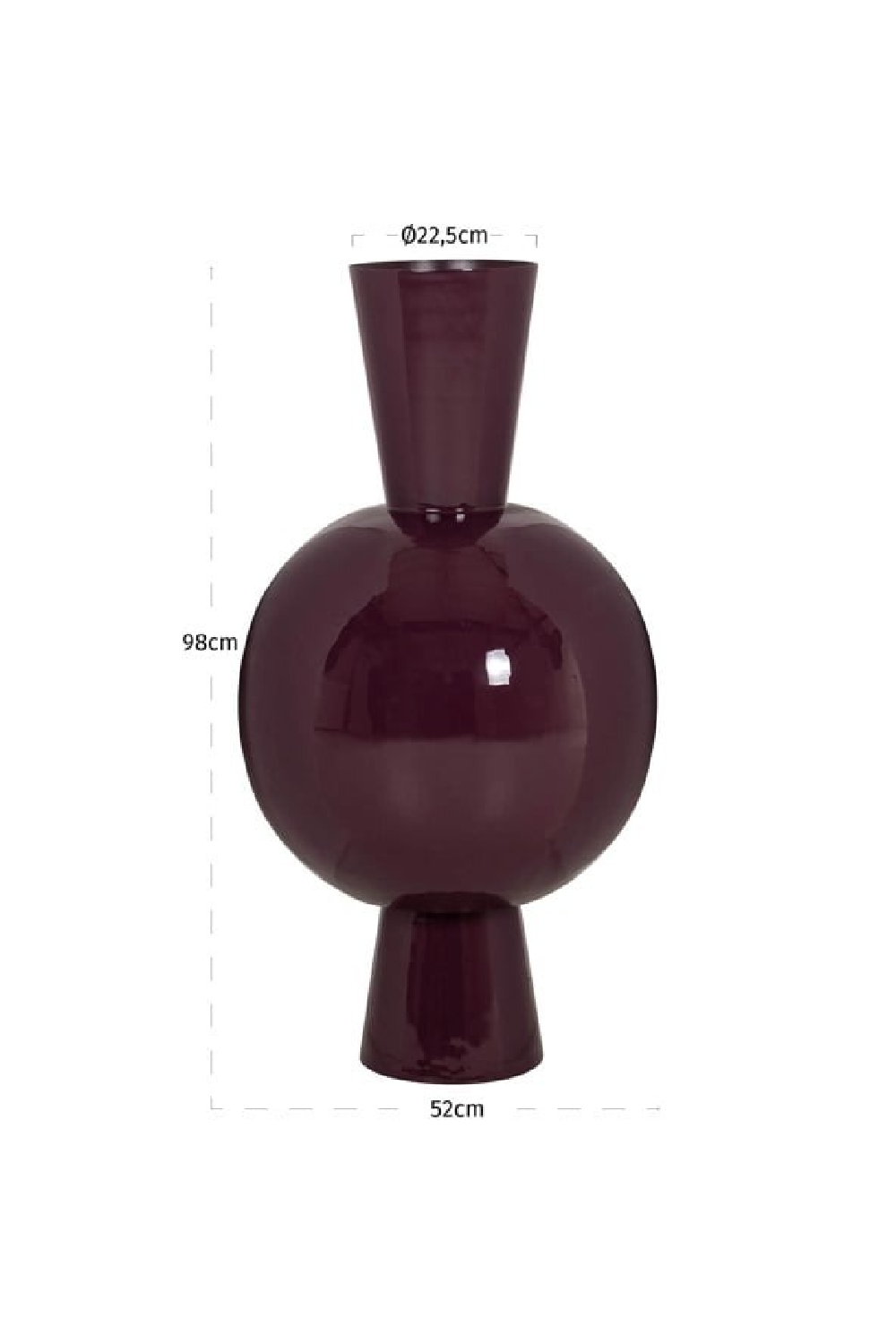 Red Conical Sphere Vase | Richmond Interiors Arvine | Oroa.com
