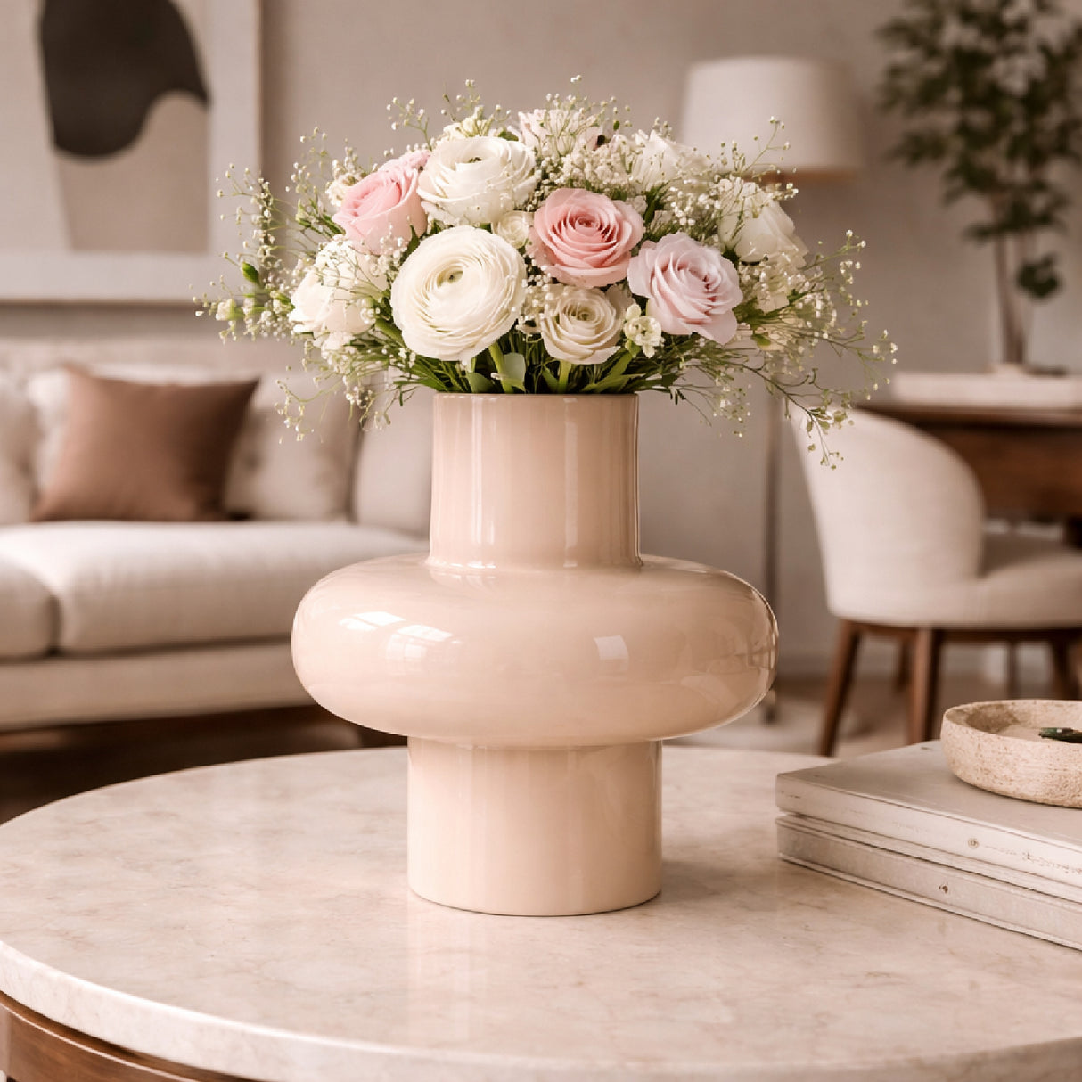   Modern European furniture - Cream Enamel Vase - www.oroa.com | Oroa.com