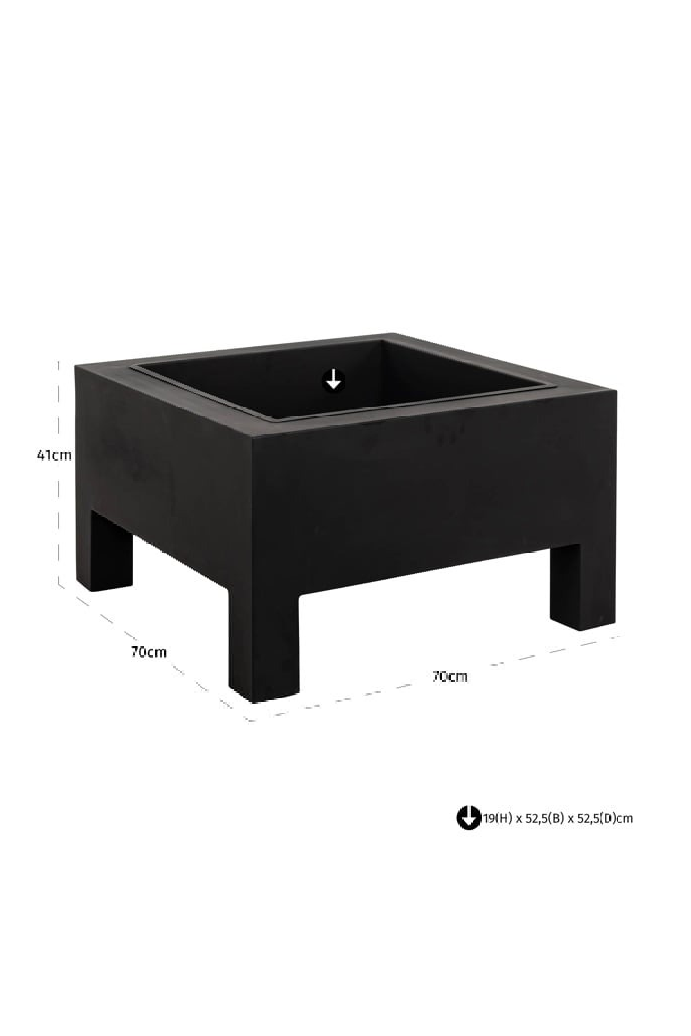 Black Square Fire Pit | Richmond Interiors Nerium | Oroa.com