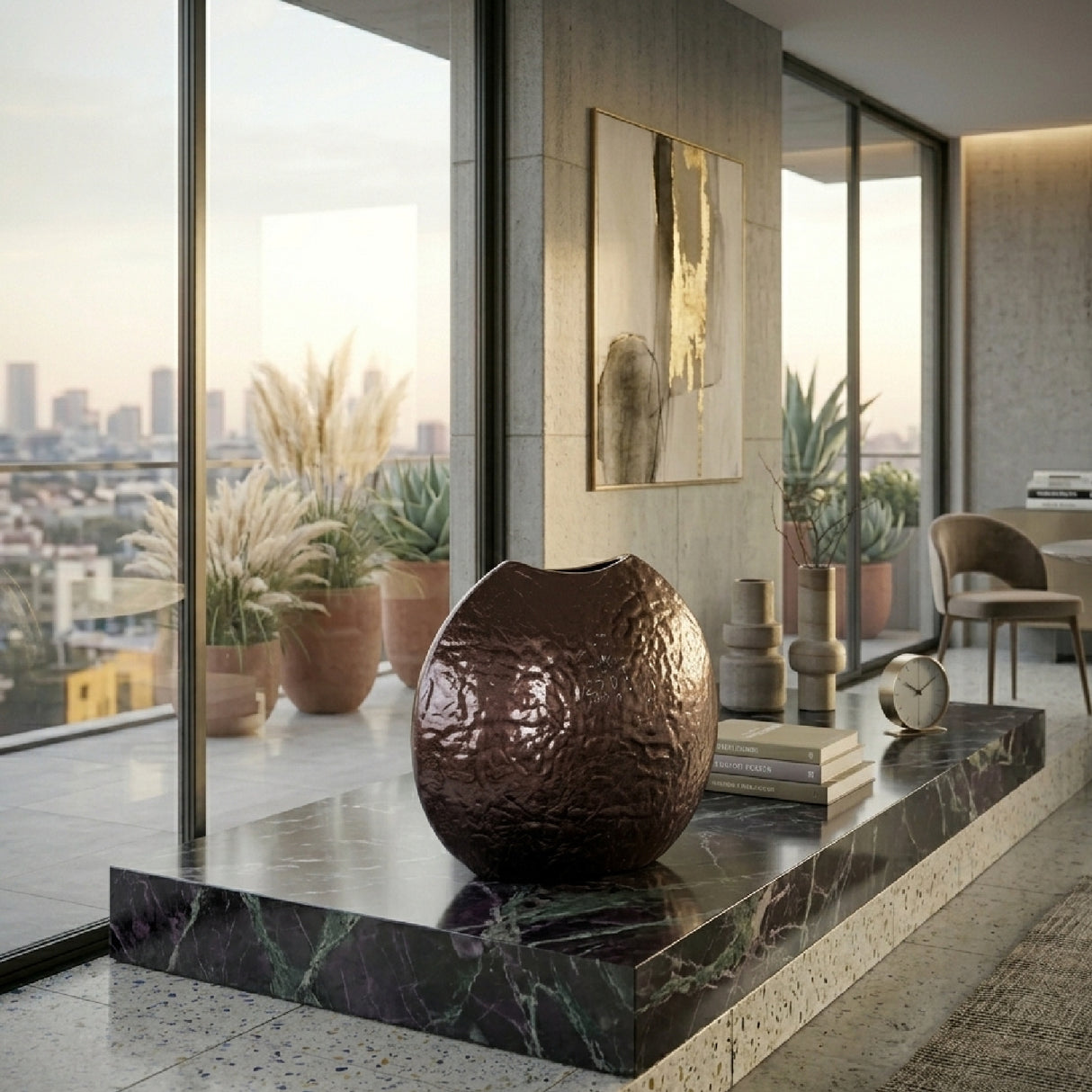   Dark Brown Textured Vase | Oroa.com