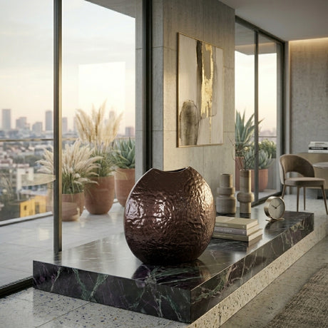   Dark Brown Textured Vase | Oroa.com