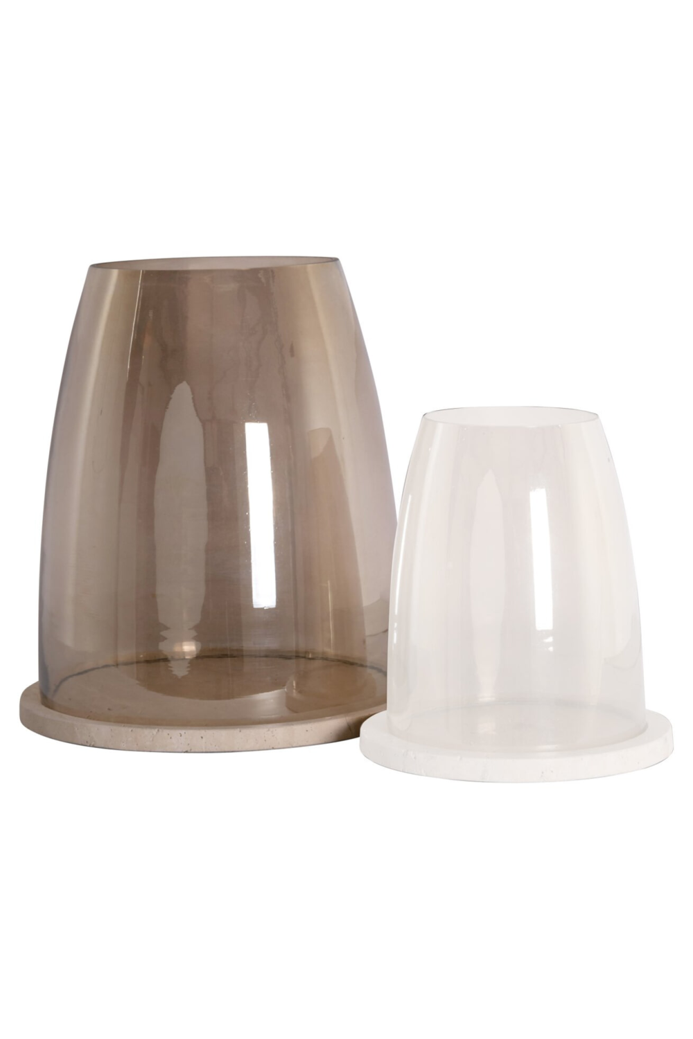 Travertine Base Glass Hurricane | Richmond Interiors Alusia | Oroa.com