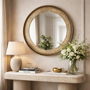   Aged Gold Round Mirror | Oroa.com
