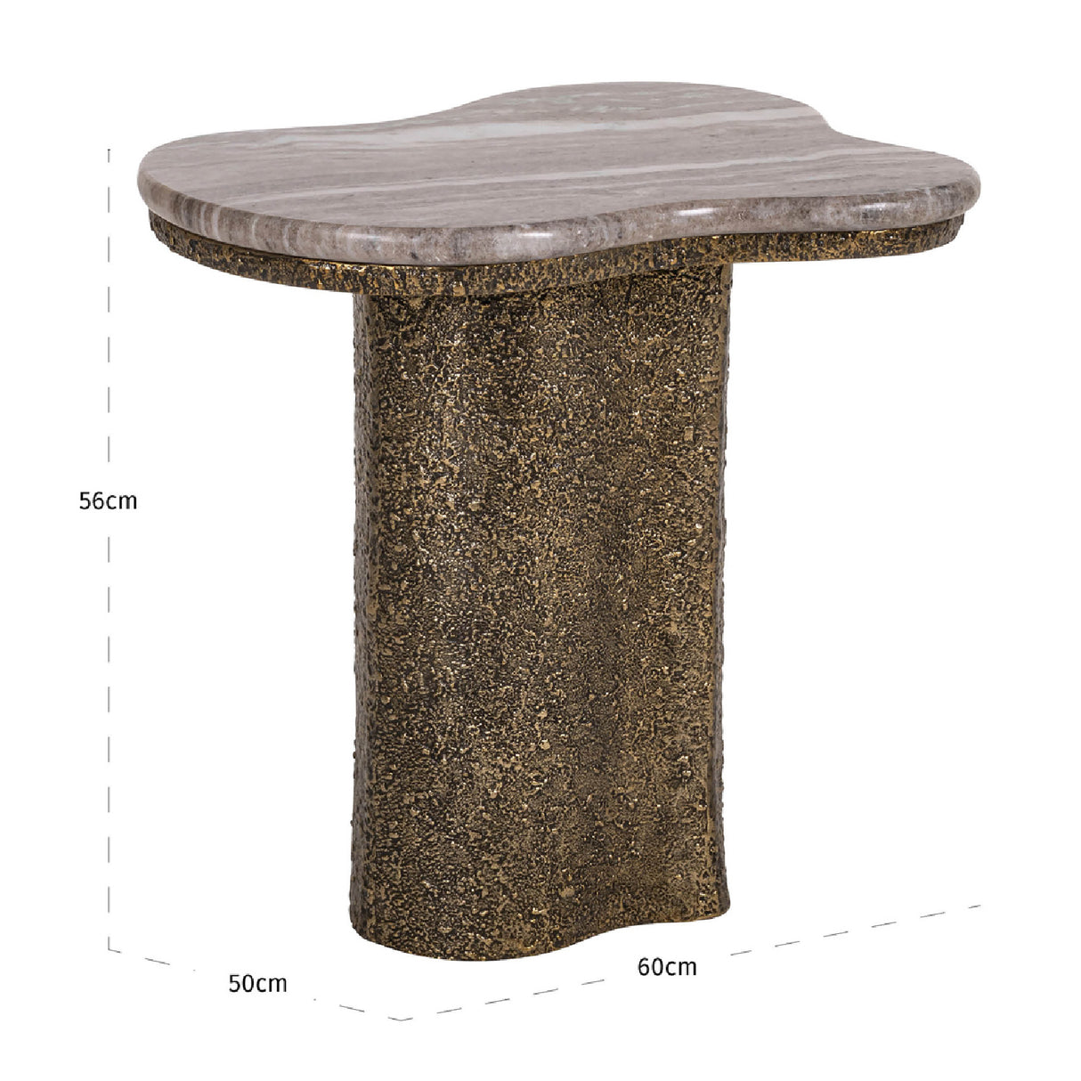 Modern European furniture - Organic-Shaped Marble End Table - www.oroa.com