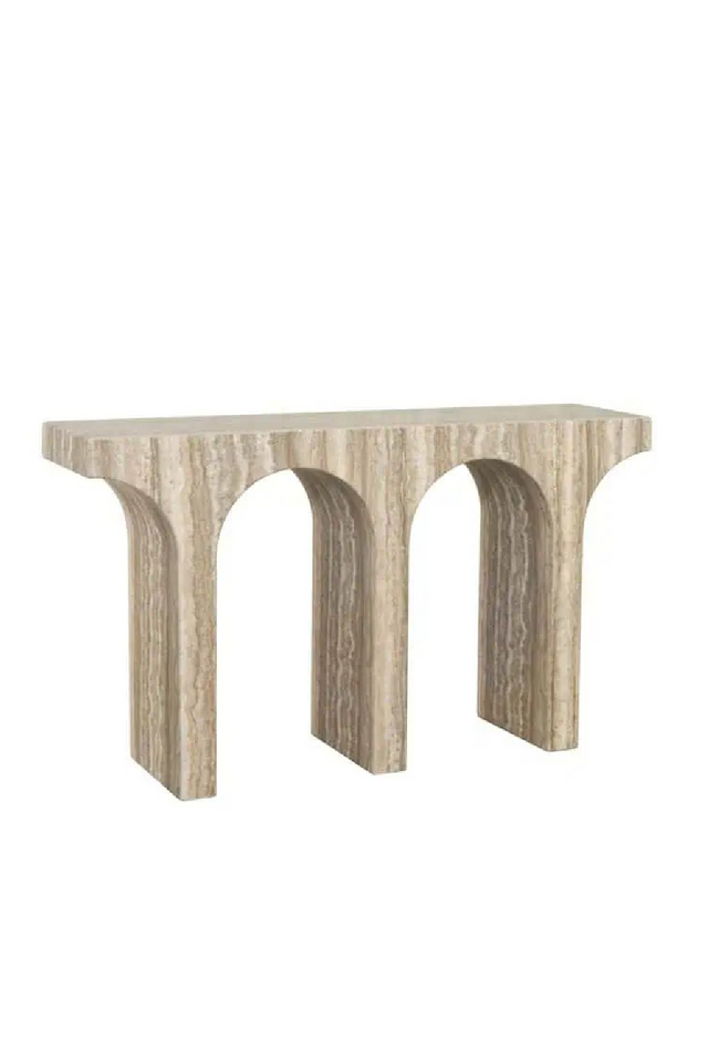 Gray Travertine Arched Console | Richmond Interiors Dulce | Oroa.com