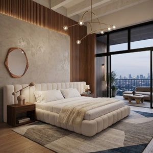 Modern European furniture - Cream Storage King Bed - www.oroa.com