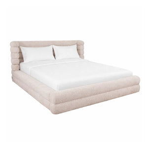 Modern European furniture - Cream Channeled Storage Bed - www.oroa.com