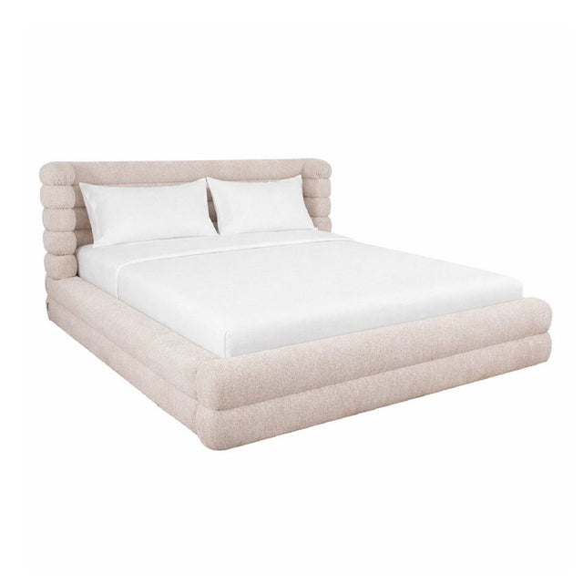 Modern European furniture - Cream Channeled Storage Bed - www.oroa.com