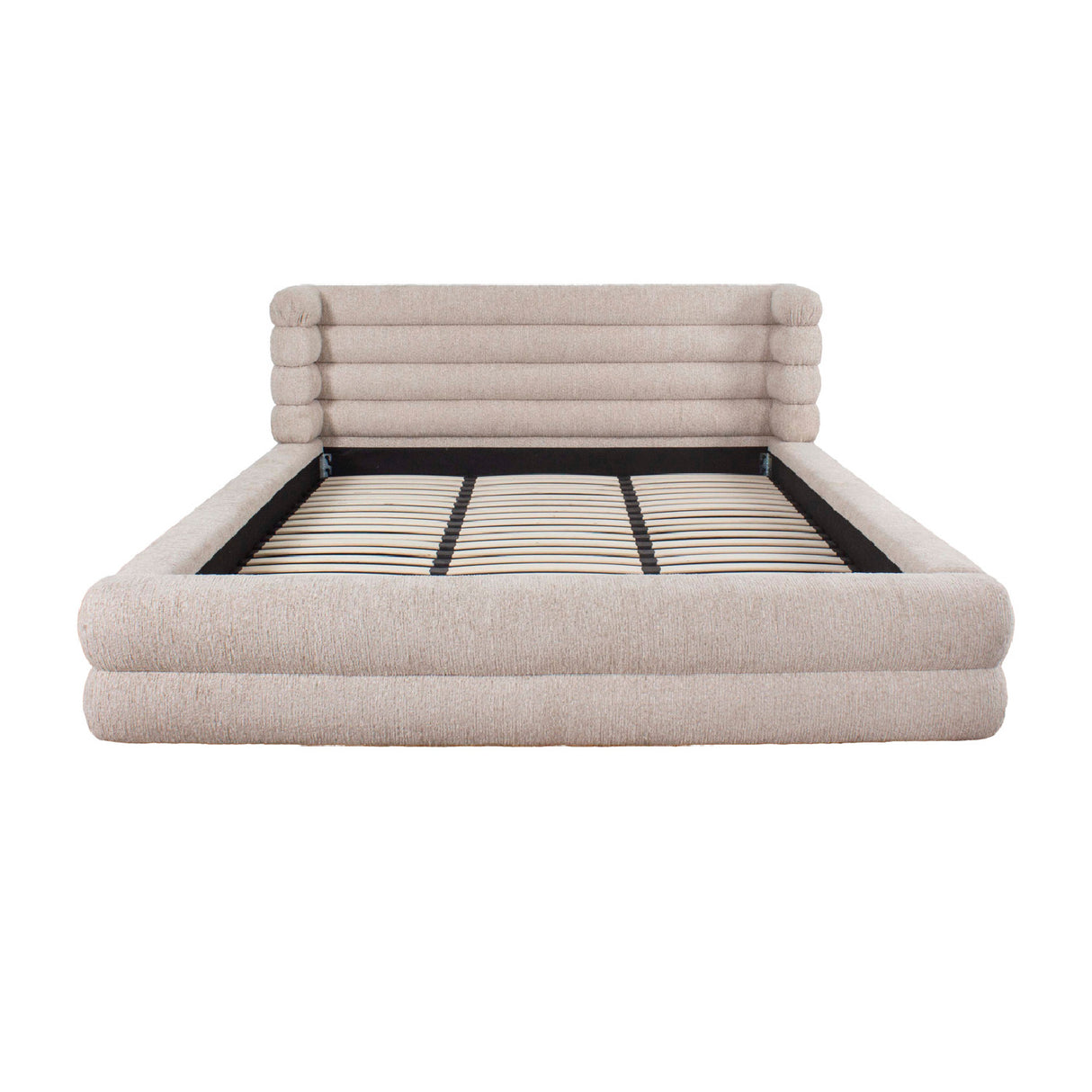 Modern European furniture - Cream Channeled Storage Bed - www.oroa.com