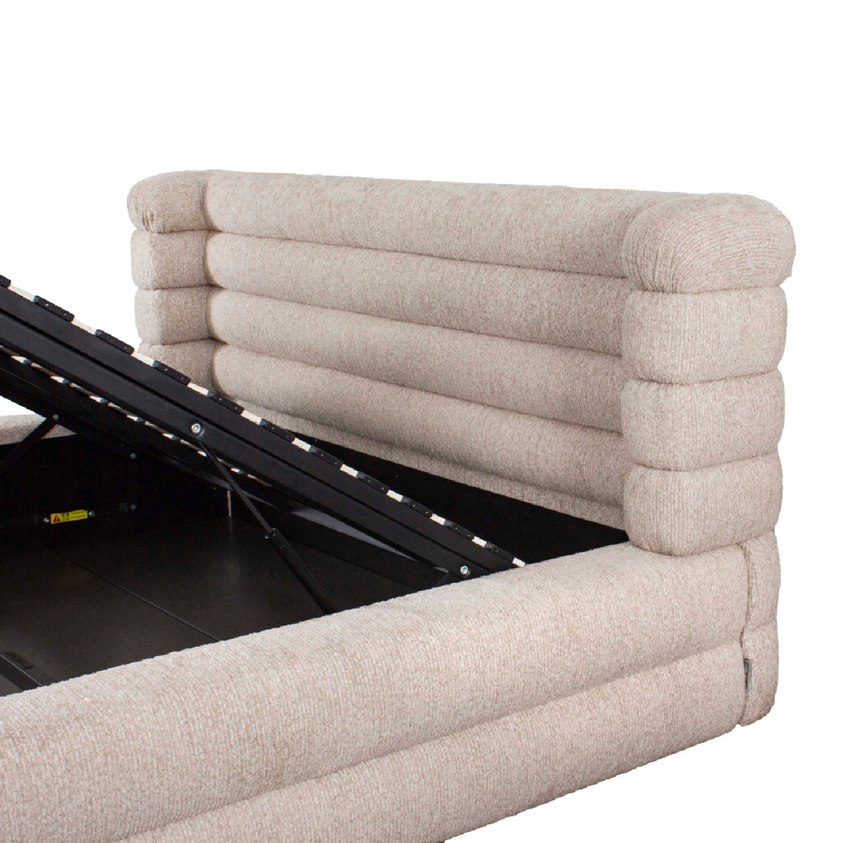 Modern European furniture - Cream Channeled Storage Bed - www.oroa.com