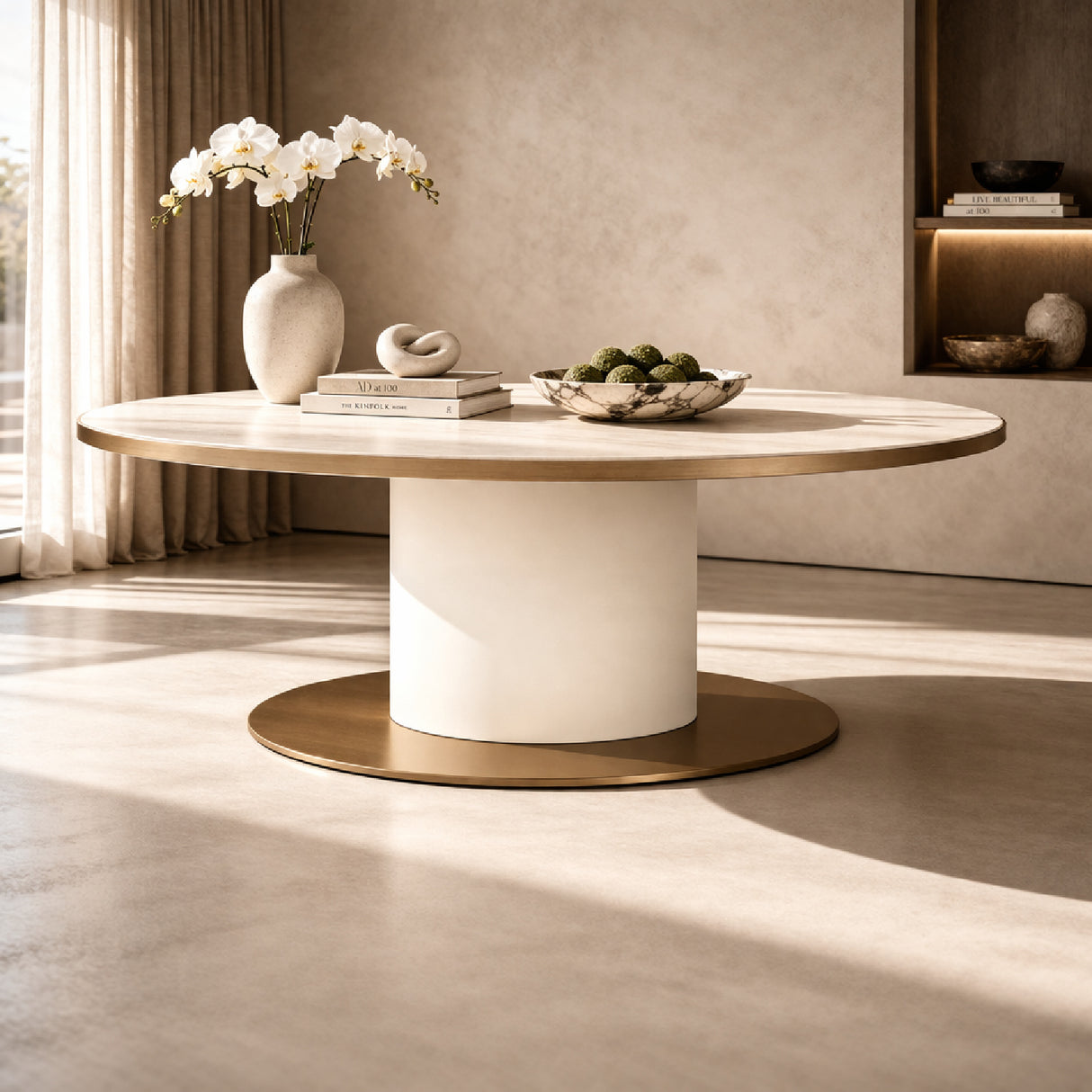  Oval White Ceramic Dining Table | Oroa.com