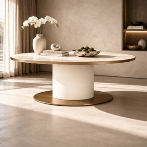   Oval White Ceramic Dining Table | Oroa.com