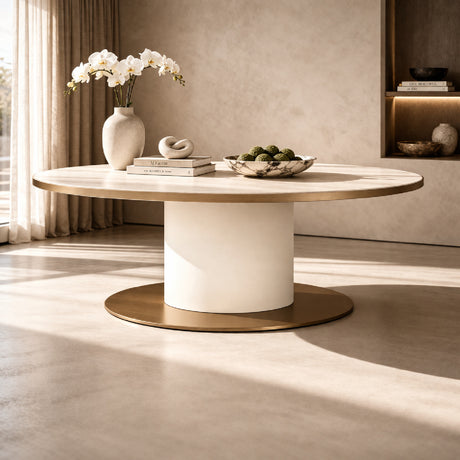   Oval White Ceramic Dining Table | Oroa.com