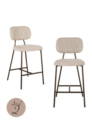 Beige Leopard Print Counter Stools (2) | Richmond Interiors Xenia | Oroa.com
