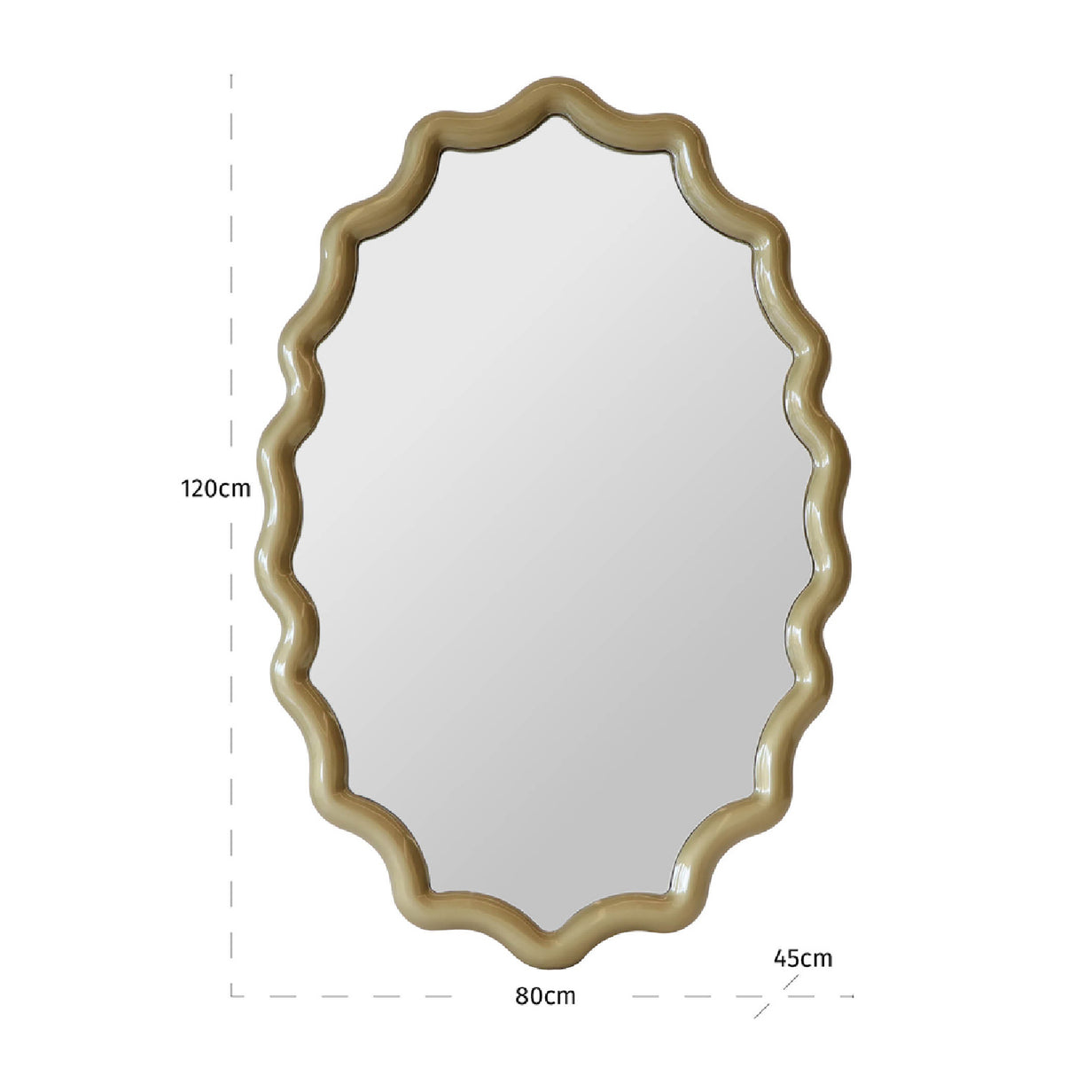 Modern European furniture - Gold Wavy Mirror - www.oroa.com