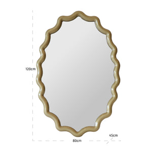 Modern European furniture - Gold Wavy Mirror - www.oroa.com