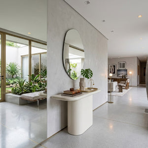 Contract furniture - White Central-Base Console Table - www.oroatrade.com