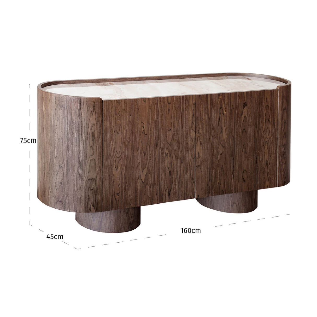 Modern European furniture - Ceramic Top 2-Door Sideboard Table - www.oroa.com