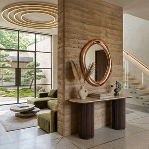 Modern European furniture - Brown Ceramic Console Table - www.oroa.com