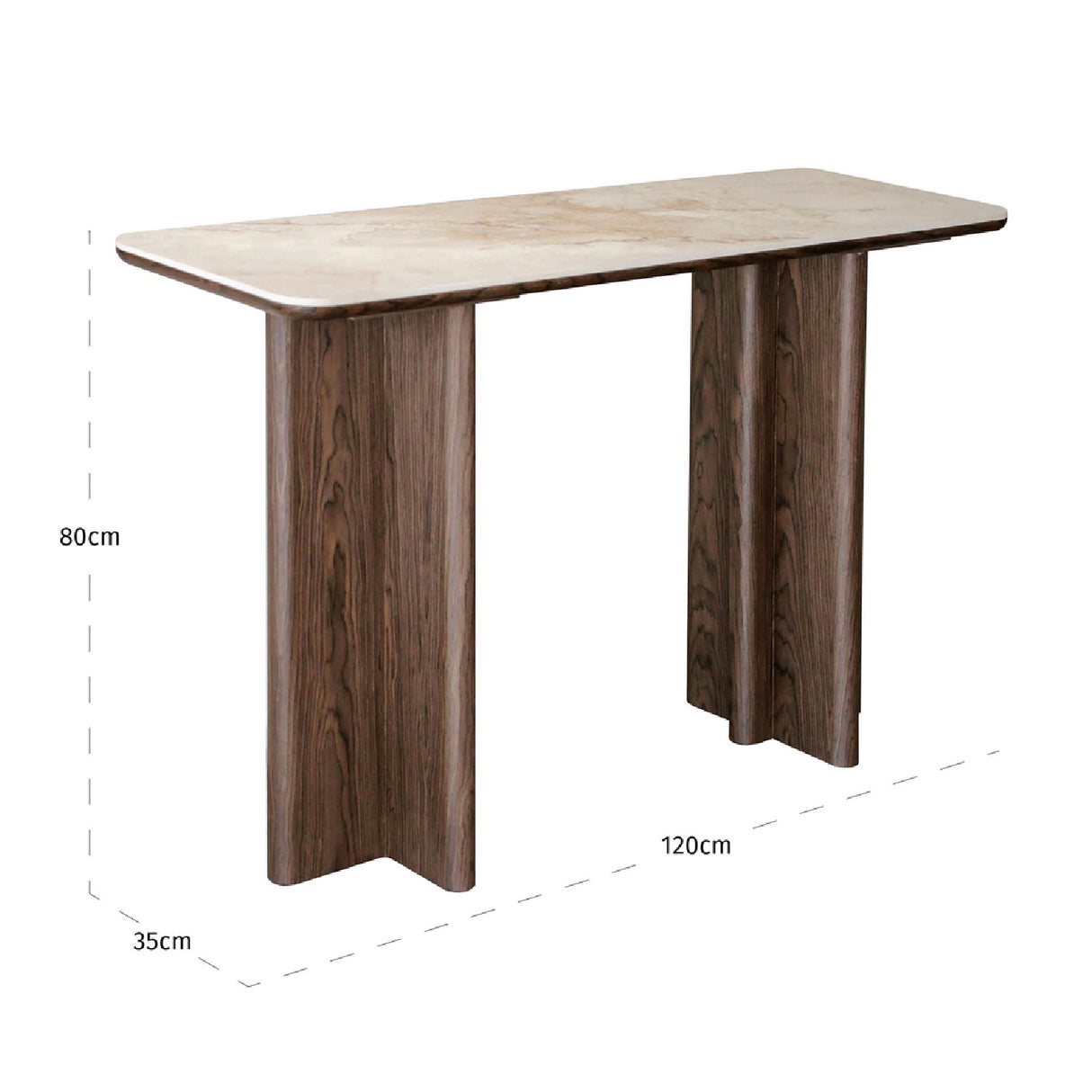 Modern European furniture - Brown Ceramic Console Table - www.oroa.com